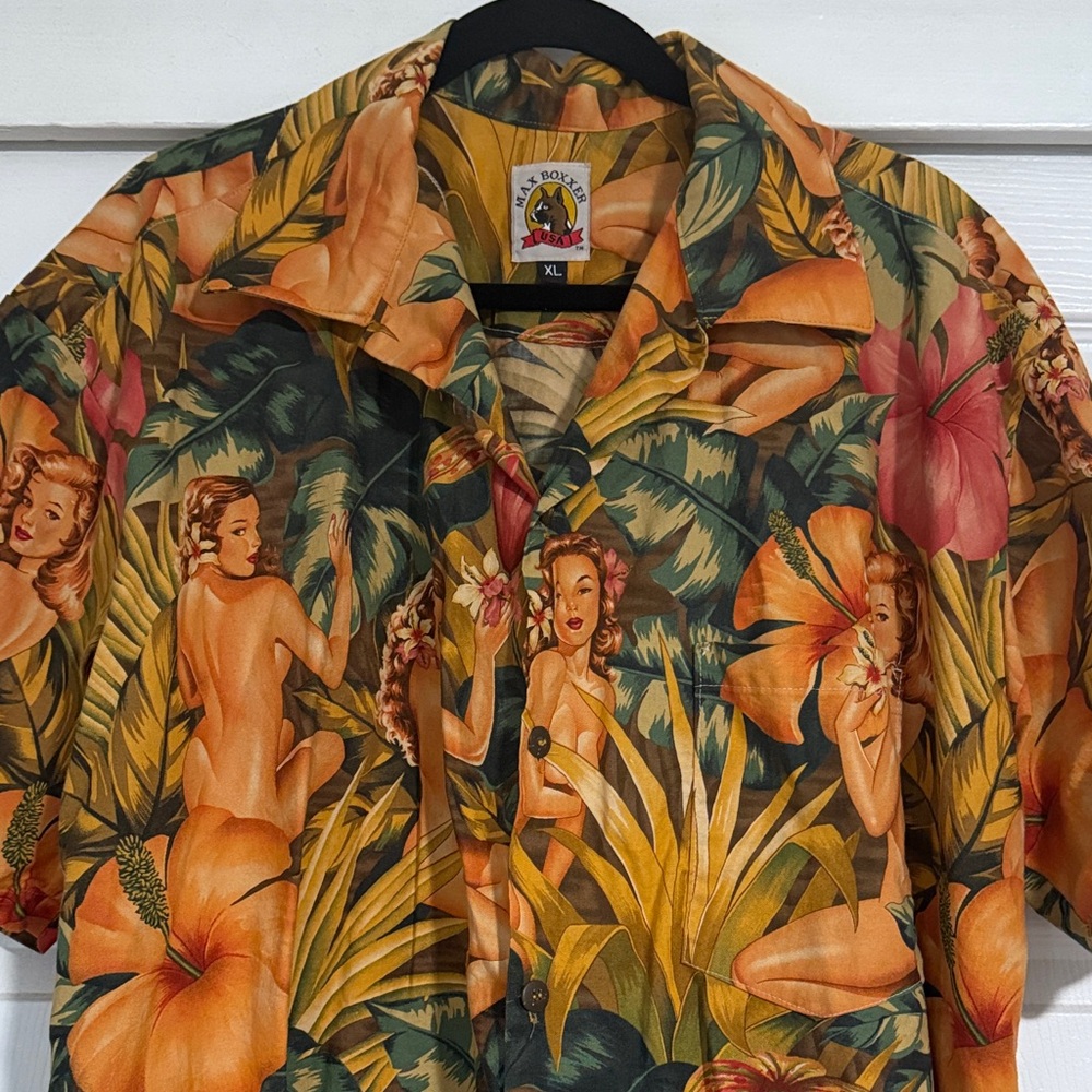 Hawaiian Print Men's Casual Button Down Shirt
